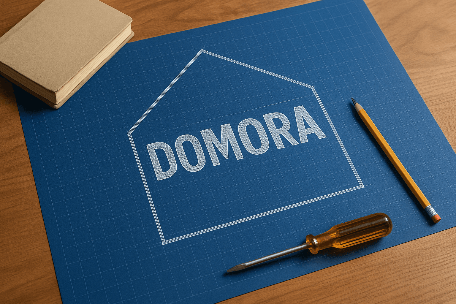 Achtergrondbeeld van de Domora app interface