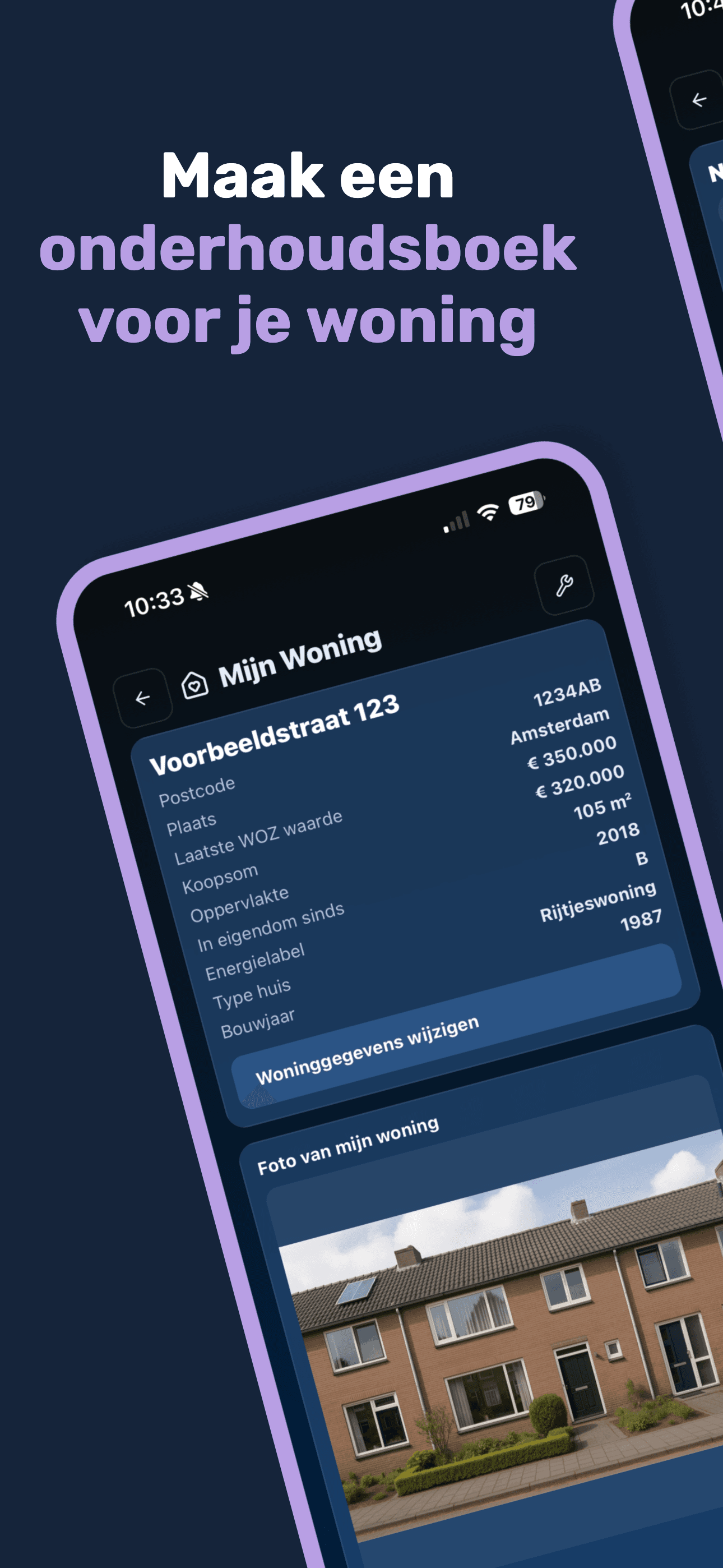 Overzichtsscherm van Domora op mobiel